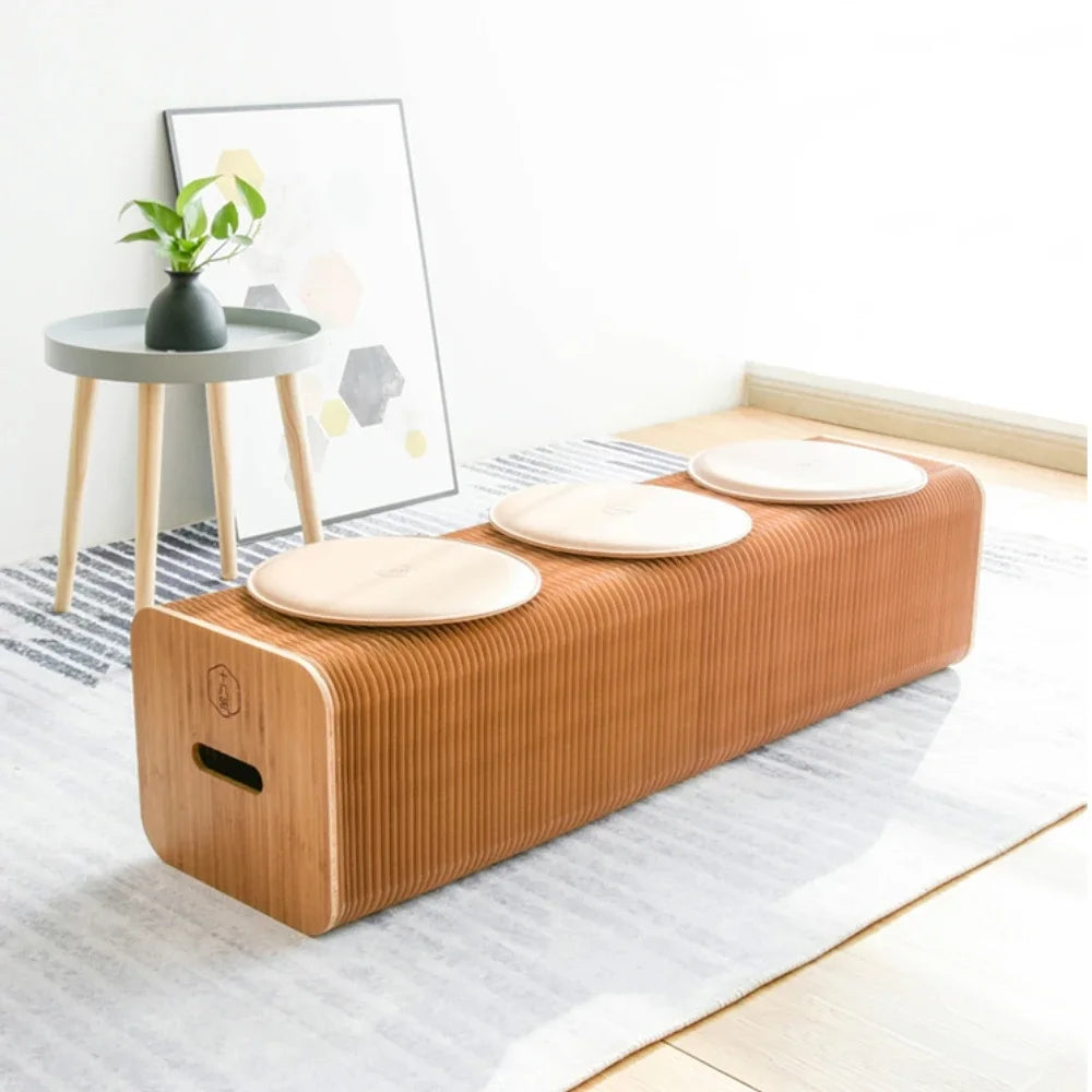 Modern Design Accordion Folding Paper Stool Sofa Chair Home Kraft Paper Bench