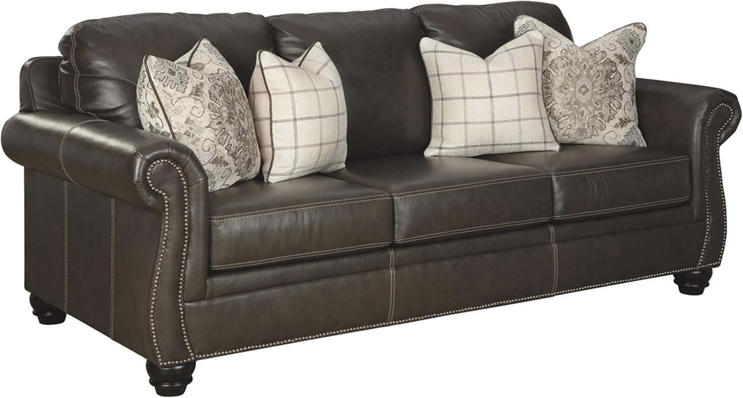 - Lawthorn Faux Leather Sofa, Slate