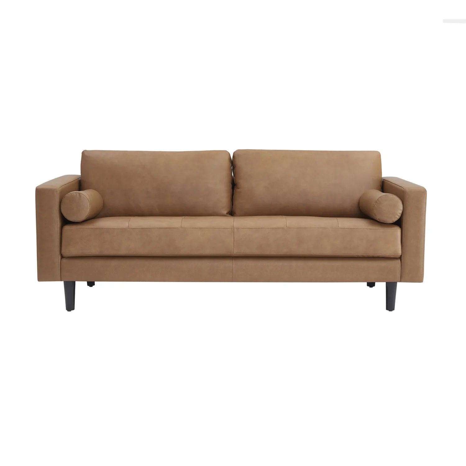 Genuine Mid-Century Leather Sofa Tan